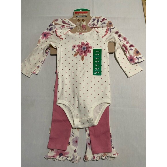 Huggies Baby wear 4 Piece Layette Set 18M Florals Organic Cotton - Picture 1 of 5